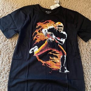 NWT Boy's Size Large (10/12) Black Football T-Shirt